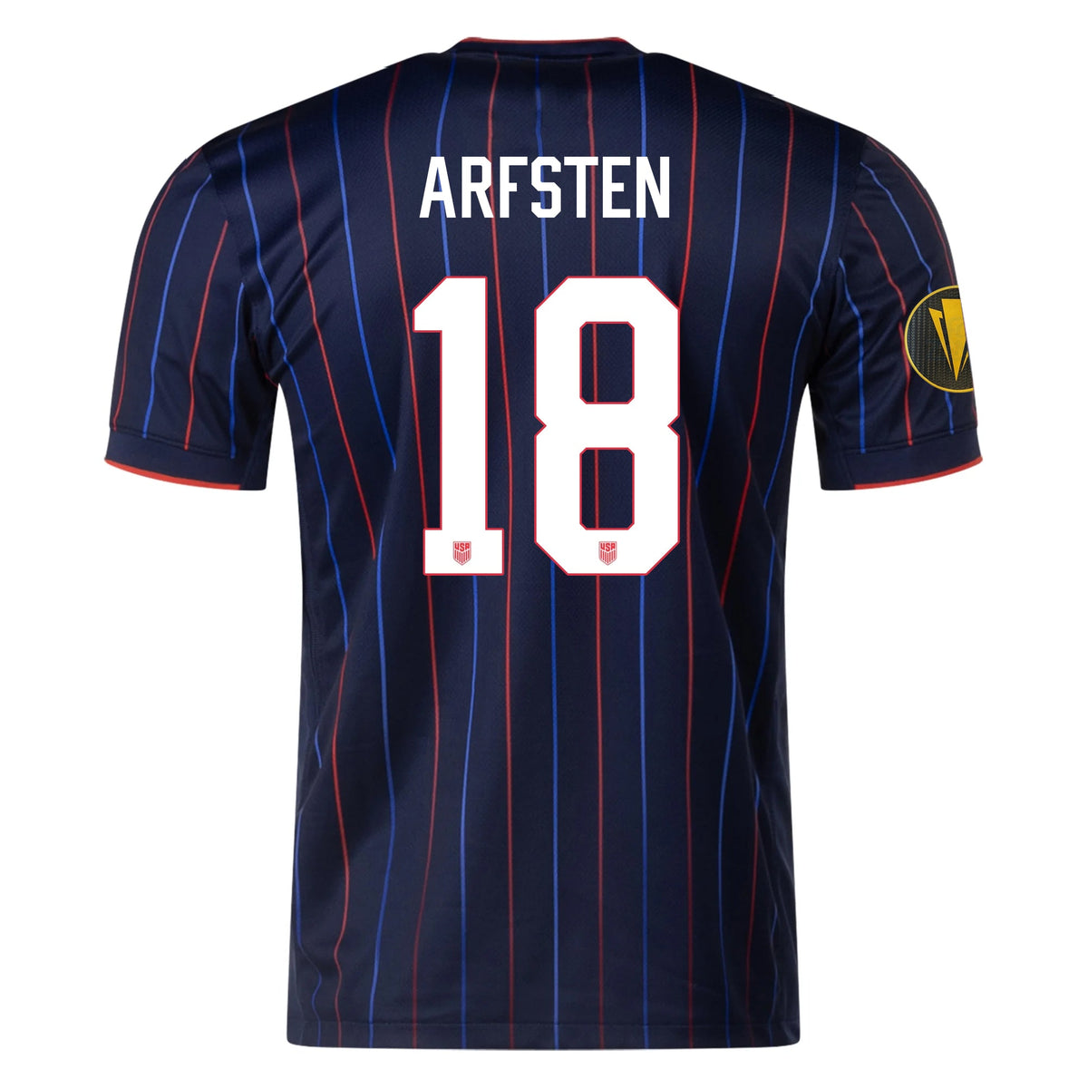 Nike Max Arfsten United States Away Jersey 25/26 w/ Gold Cup Patch 2025 (Obsidian/Challenge Red) | SoccerWearhouse