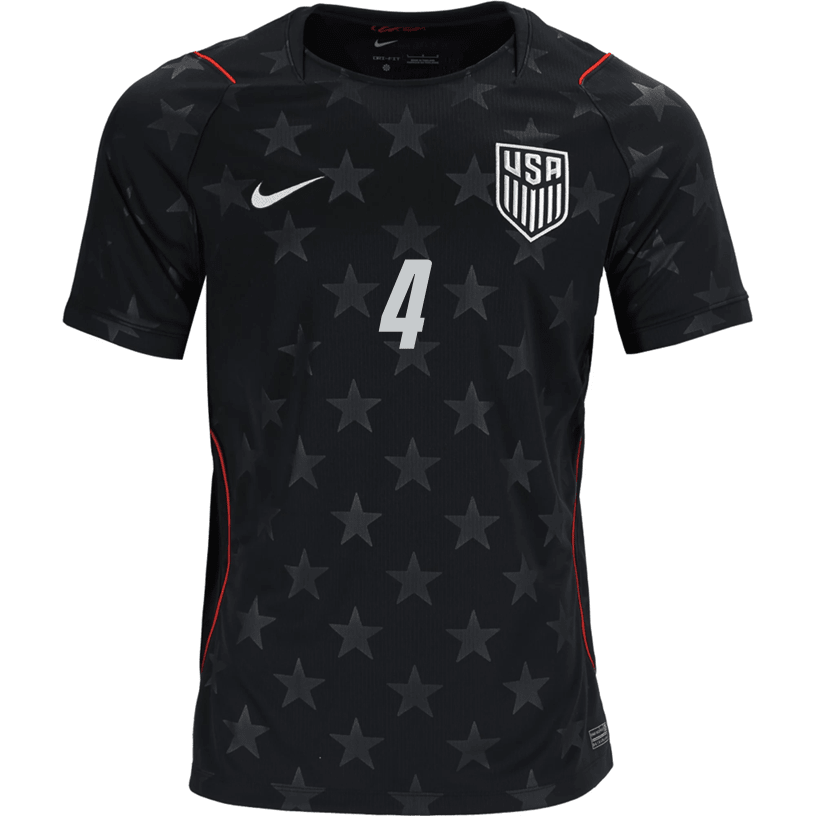 Nike Mens Adams United States Away Stadium Jersey 2026 (Dark Obsidian/Pure Platinum) | SoccerWearhouse