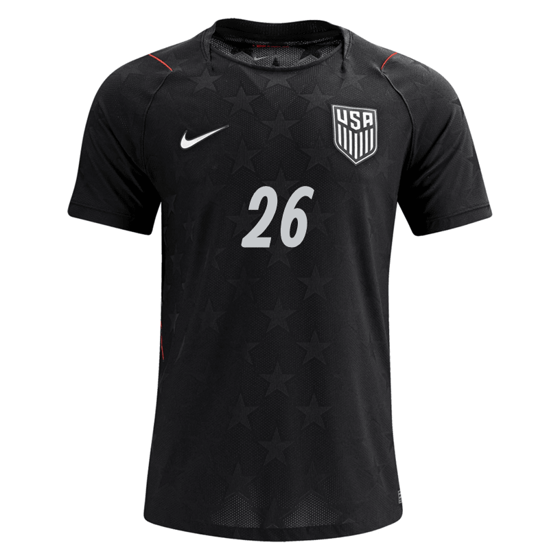 Nike Men's United States Alejandro Zendejas Match Authentic Away Jersey 2026 (Dark Obsidian/Pure Platinum)