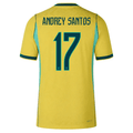Nike Men's Brazil Andrey Santos Match Authentic Home Jersey 2026 (Yellow/Teal)