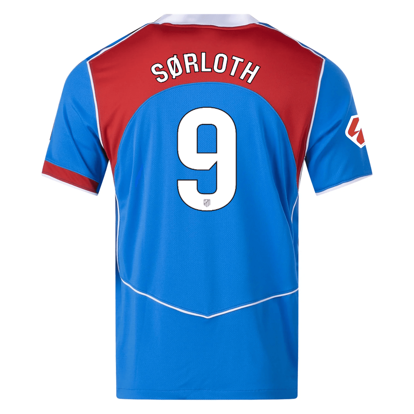 Nike Men's Atletico Madrid Alexander Sørloth T90 Third Jersey La Liga Patch 25/26 (Photo Blue/Sport Red) | SoccerWearhouse