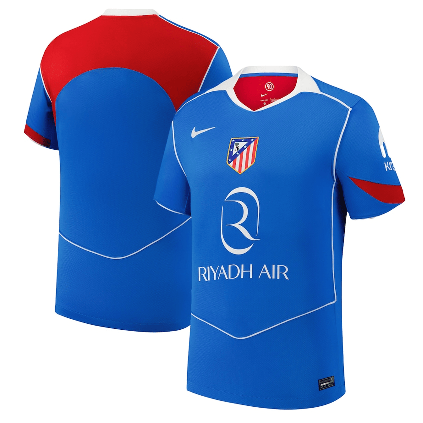 Nike Men's Atletico Madrid Robin Le Normand T90 Third Jersey La Liga Patch 25/26 (Photo Blue/Sport Red) | SoccerWearhouse