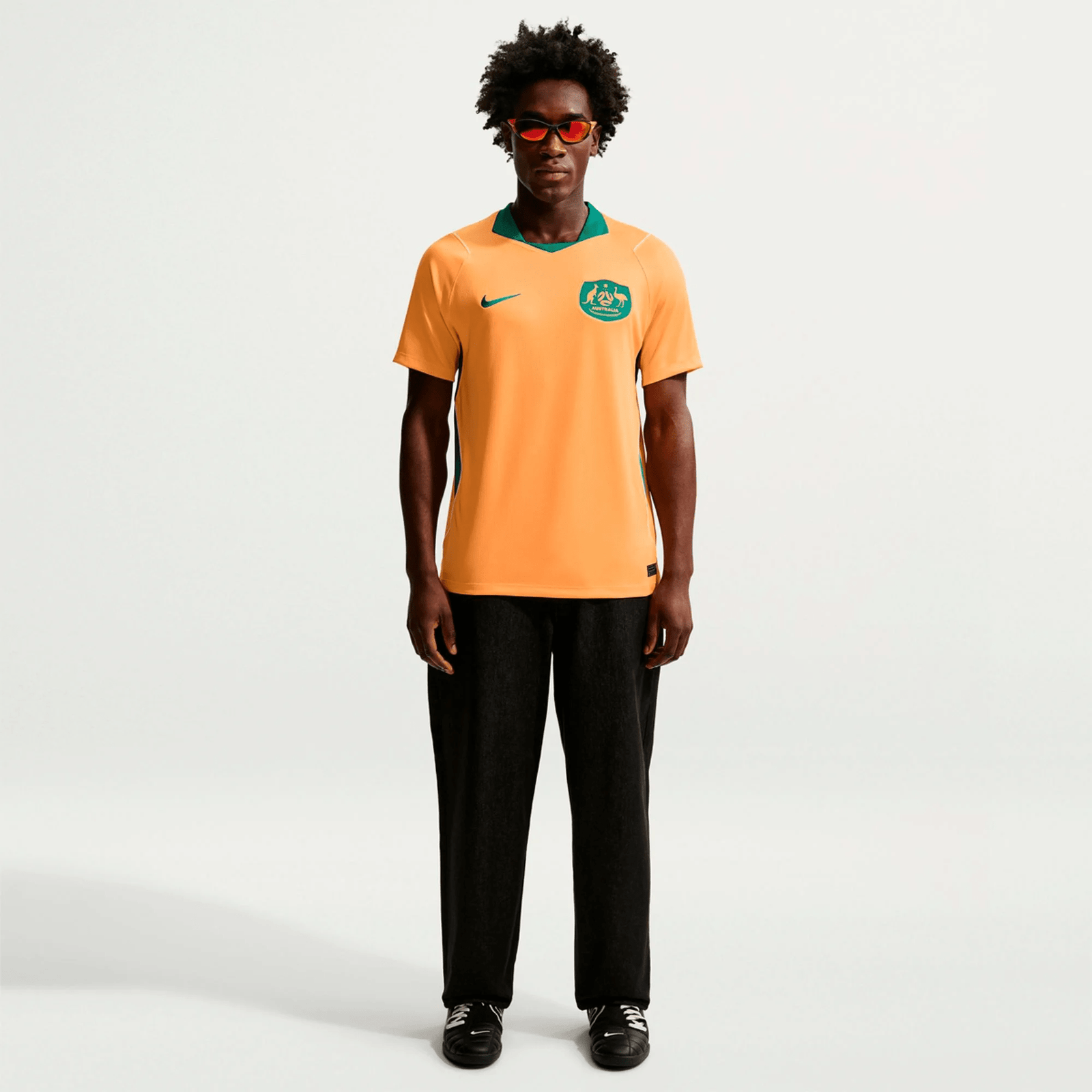 Nike Mens Australia Stadium Home Stadium Jersey 2026 (Gold/Mystic Green) | SoccerWearhouse