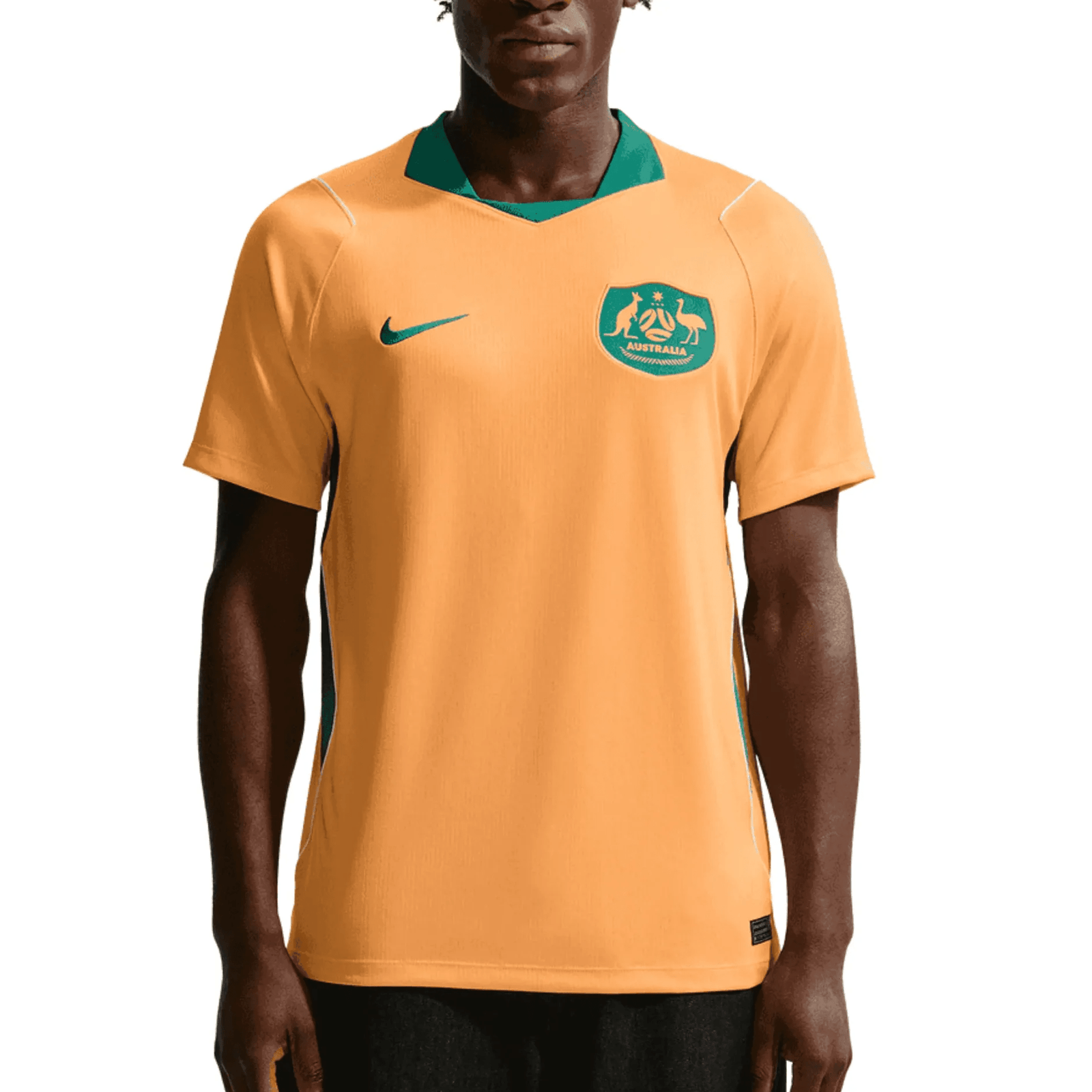 Nike Mens Australia Stadium Home Stadium Jersey 2026 (Gold/Mystic Green) | SoccerWearhouse