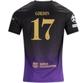 Nike Mens Barcelona Anthony Gordon Away Jersey w/ Champions League Patches 26/27 (Purple/Metallic Gold)