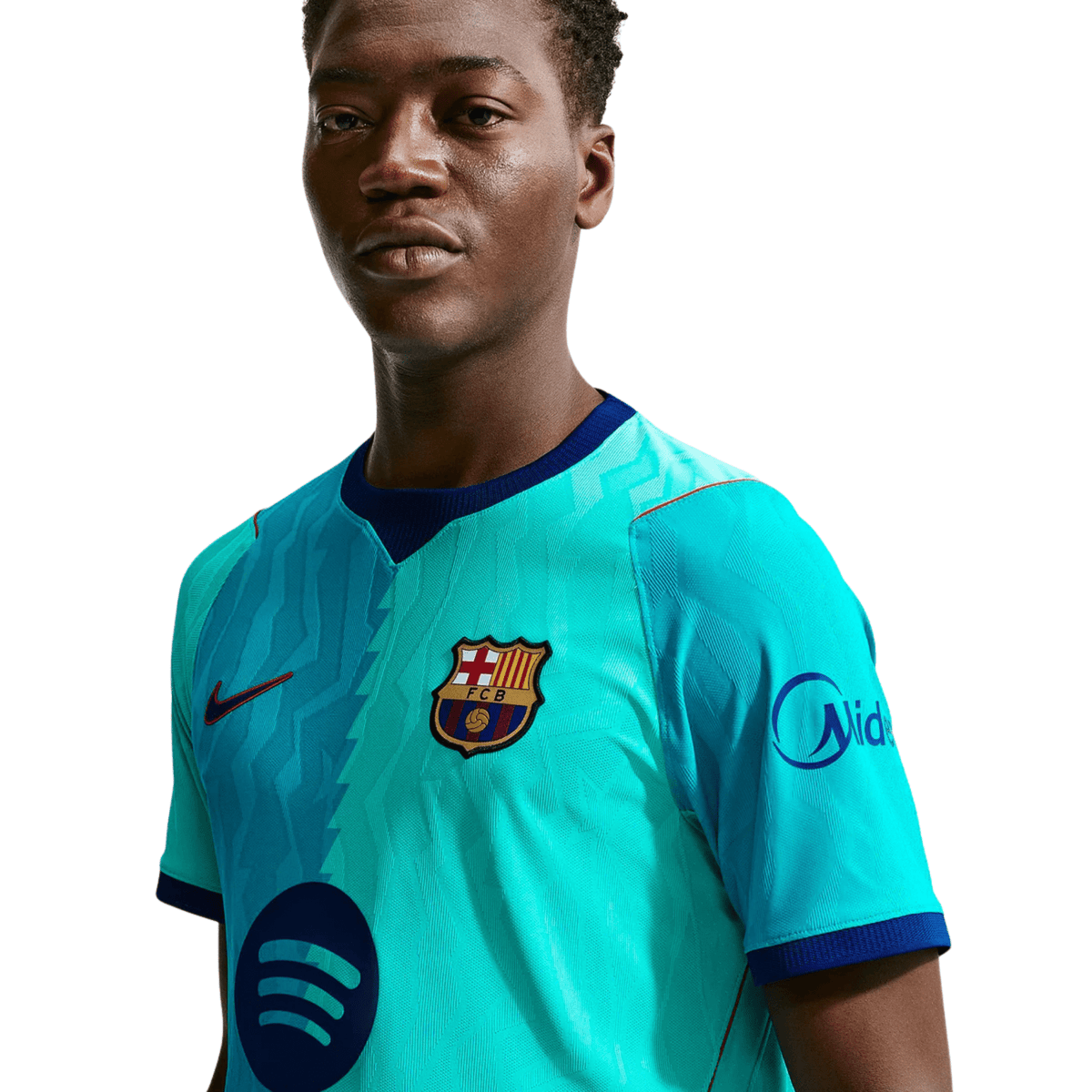 Nike Mens Barcelona Authentic 3rd Jersey 26/27 (Green Frost/Loyal Blue) | SoccerWearhouse