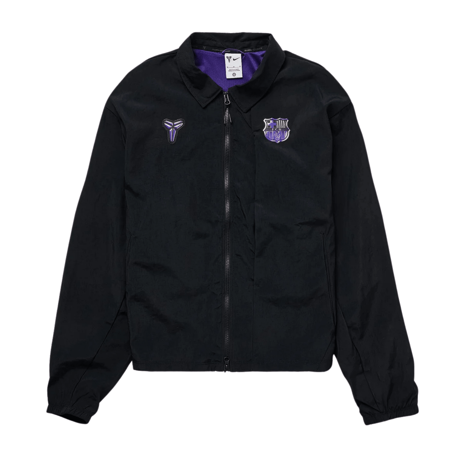 Nike Mens Barcelona Away Kobe Woven Jacket 26/27 (Black/Field Purple) | SoccerWearhouse
