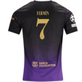 Nike Mens Barcelona Fermín López Away Jersey w/ Champions League Patches 26/27 (Purple/Metallic Gold)