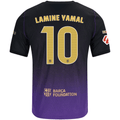 Nike Mens Barcelona Lamine Yamal Match Authentic Away Jersey w/ La Liga Champion Patches 26/27 (Purple/Metallic Gold) (Copy)
