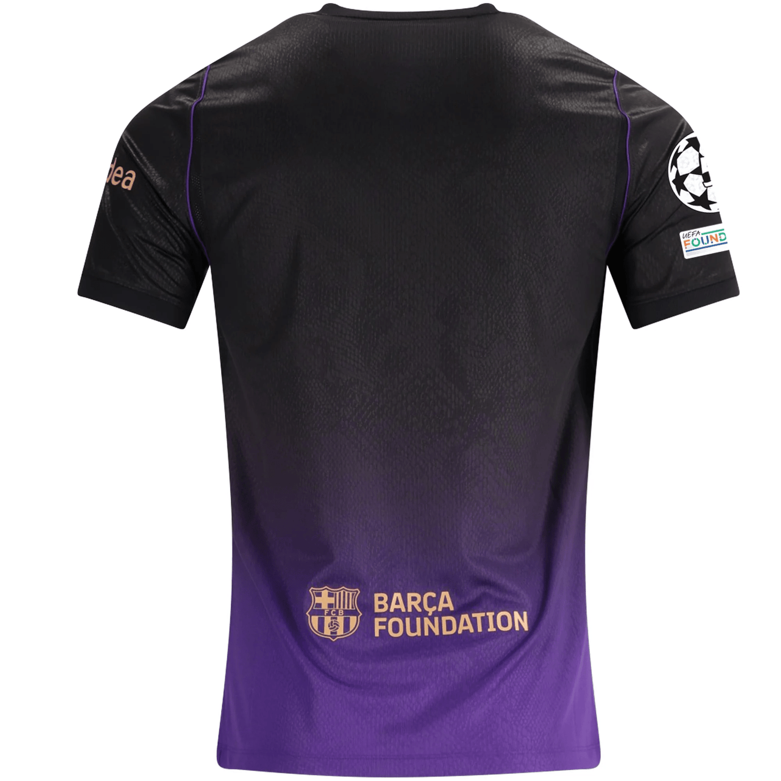 Nike Mens Barcelona Lamine Yamal Match Authentic Away Jersey w/ Champions League 26/27 (Purple/Metallic Gold) | SoccerWearhouse