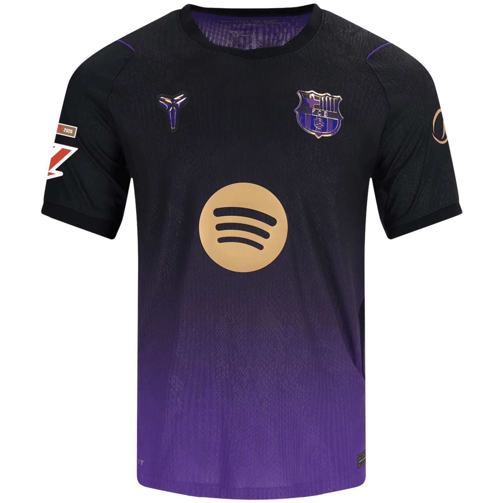 Nike Mens Barcelona Match Authentic Away Jersey w/ La Liga Champion Patches 26/27 (Purple/Metallic Gold) | SoccerWearhouse
