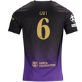 Nike Mens Barcelona Pablo Martín Páez Gavira Away Jersey w/ Champions League Patches 26/27 (Purple/Metallic Gold)