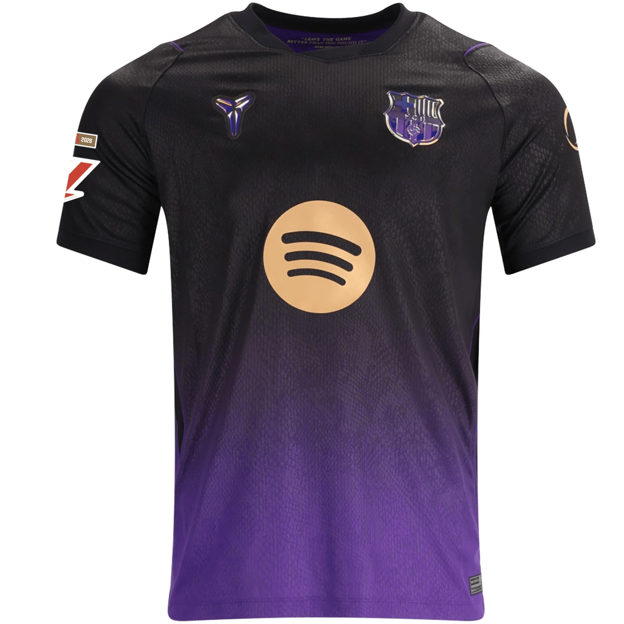 Nike Mens Barcelona Away Jersey w/ La Liga Patches 26/27 (Purple/Metallic Gold)