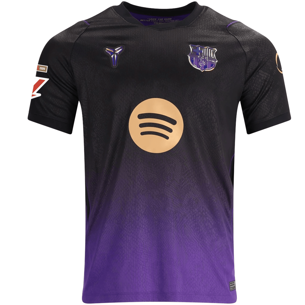 Nike Mens Barcelona Rodrigo Away Jersey w/ La Liga Patches 26/27 (Purple/Metallic Gold) | SoccerWearhouse
