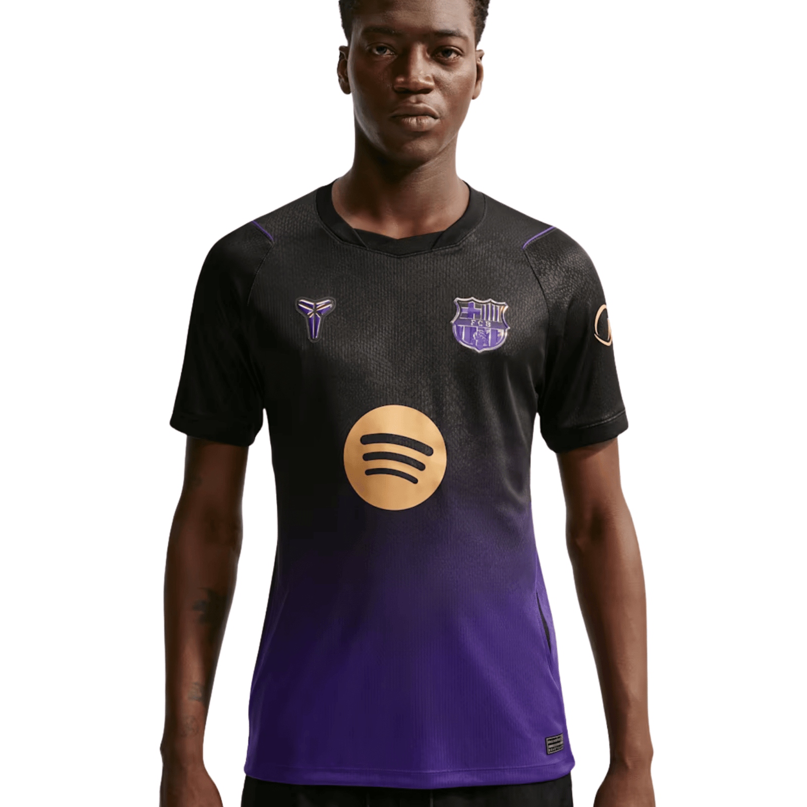 Nike Mens Barcelona Rodrigo Away Jersey w/ La Liga Patches 26/27 (Purple/Metallic Gold) | SoccerWearhouse