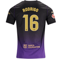 Nike Mens Barcelona Rodrigo Away Jersey w/ La Liga Patches 26/27 (Purple/Metallic Gold)