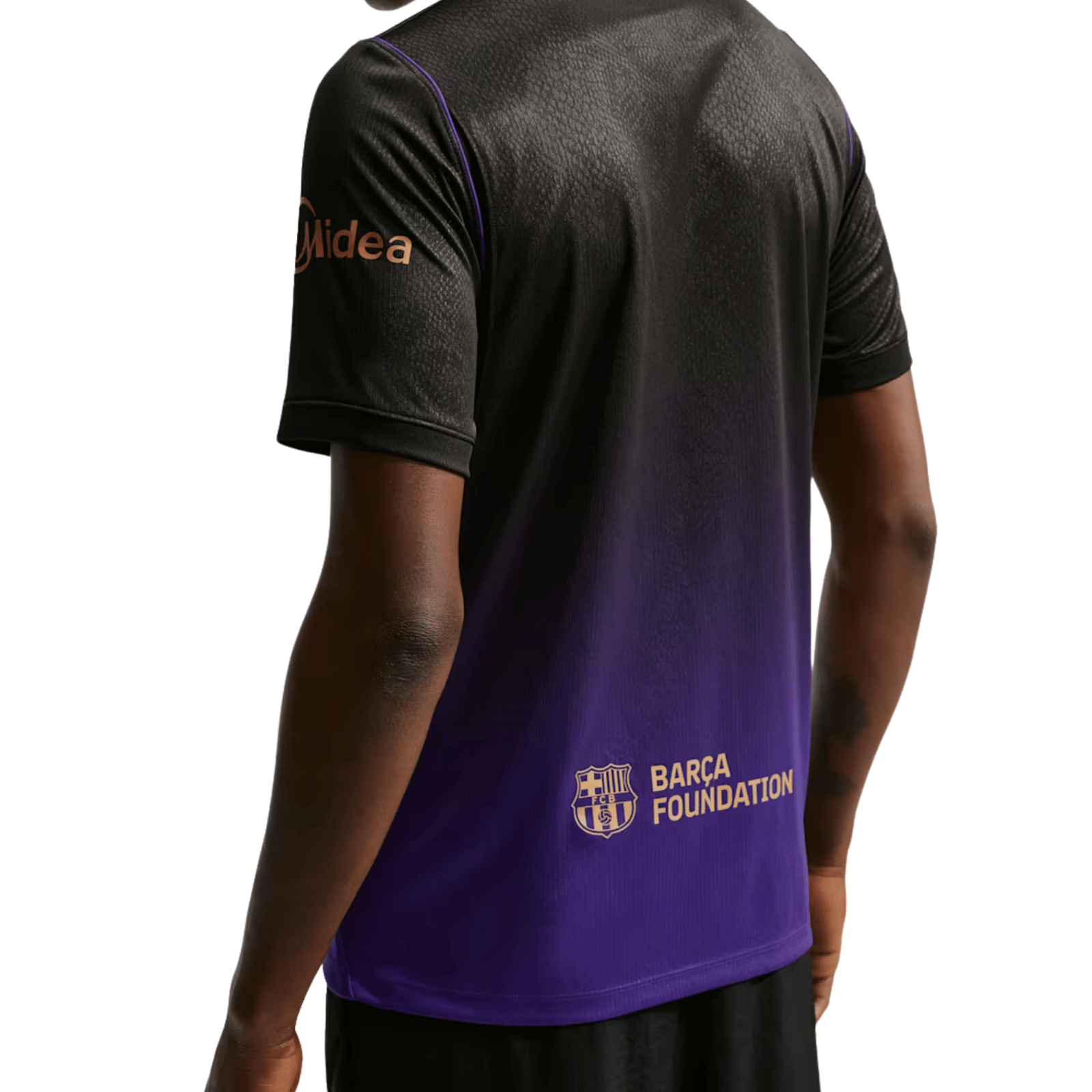Nike Mens Barcelona Rodrigo Away Jersey w/ La Liga Patches 26/27 (Purple/Metallic Gold) | SoccerWearhouse