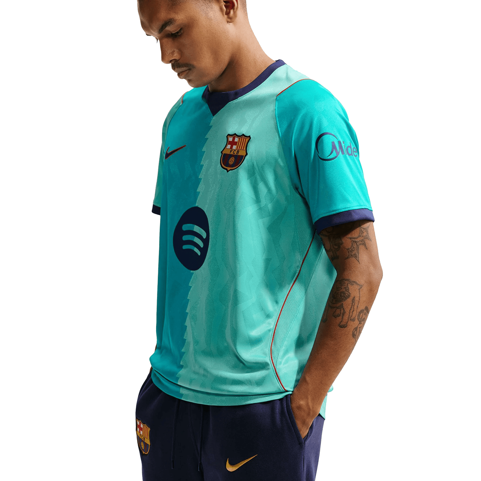 Nike Mens Barcelona Third Jersey 26/27 (Green Frost/Loyal Blue) | SoccerWearhouse