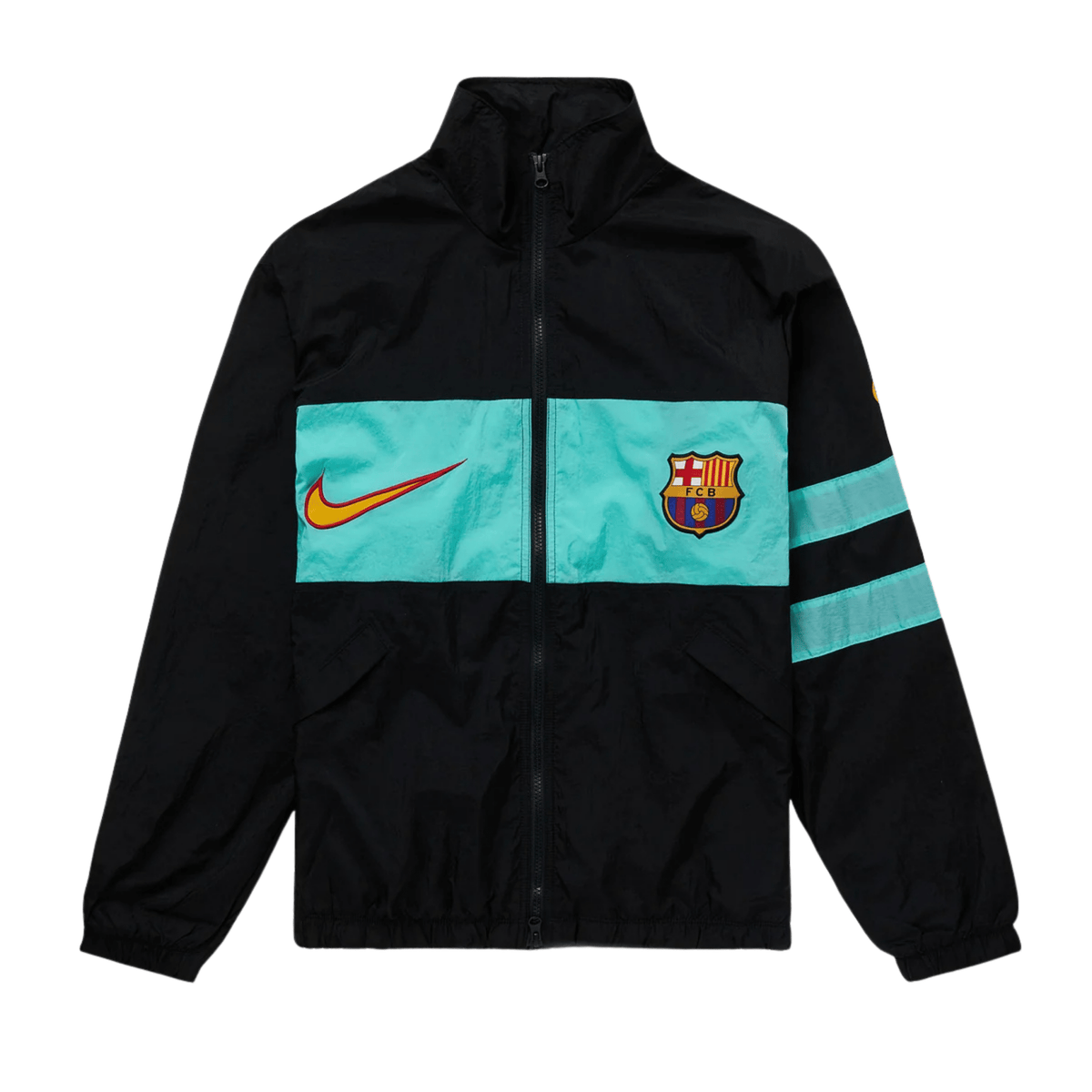 Nike Mens Barcelona Third Repel I96 Track Jacket 26/27 (Black/Green Frost/University Gold) | SoccerWearhouse