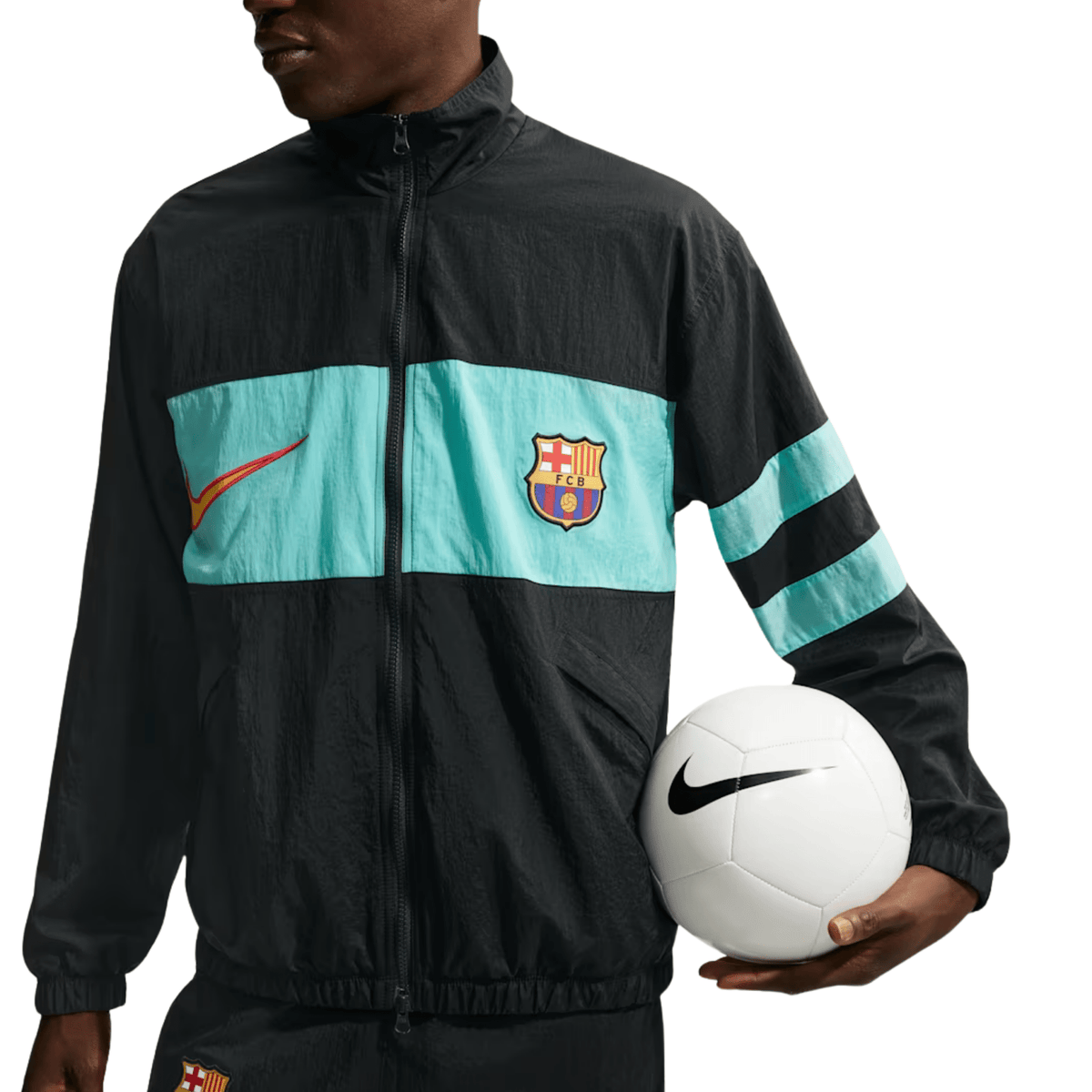 Nike Mens Barcelona Third Repel I96 Track Jacket 26/27 (Black/Green Frost/University Gold) | SoccerWearhouse