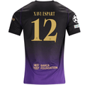 Nike Mens Barcelona Xavi Espart Away Jersey w/ Champions League Patches 26/27 (Purple/Metallic Gold)