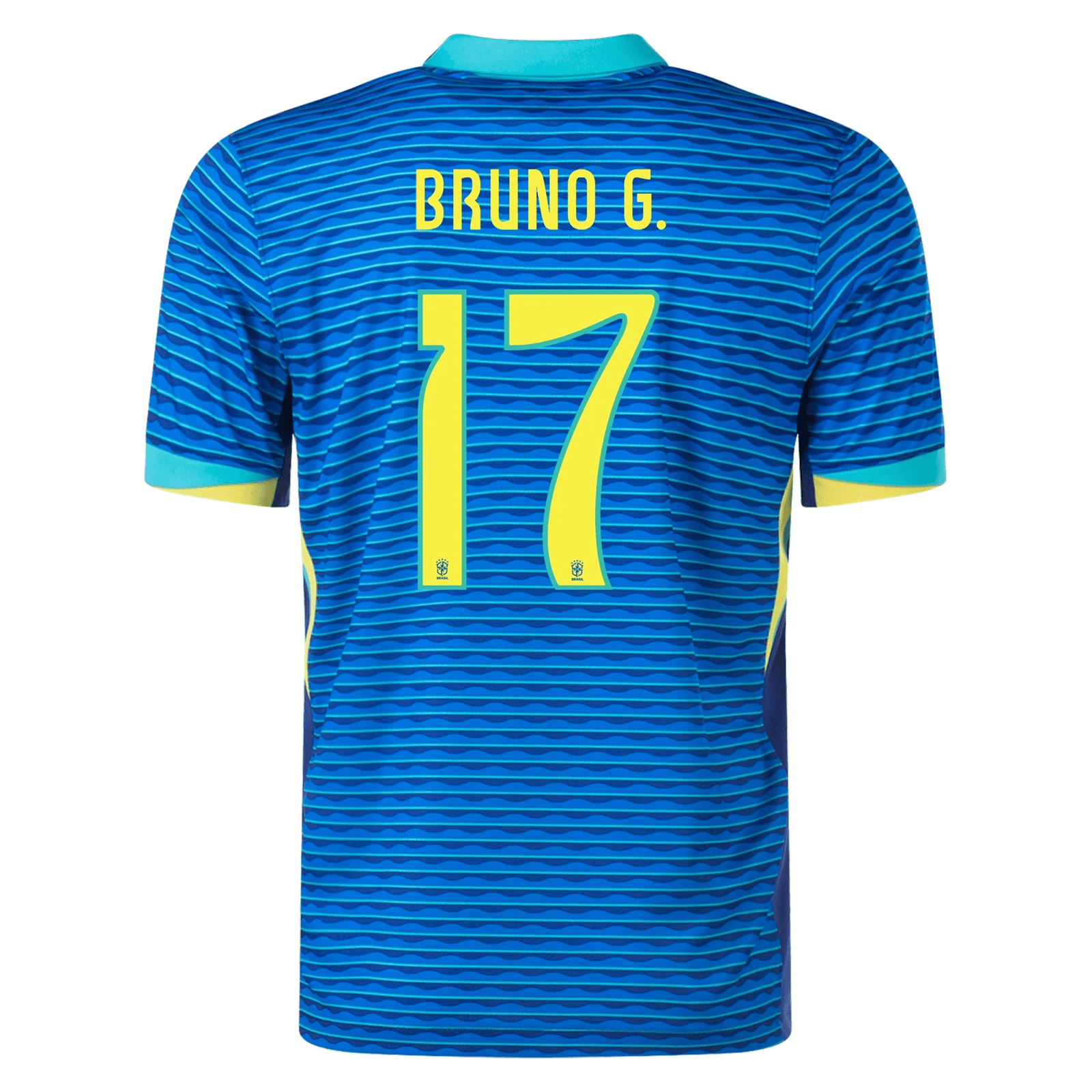 Nike Mens Brazil Bruno Guimarães Away Jersey 24/25 (Soar/Dynamic Yellow) | SoccerWearhouse