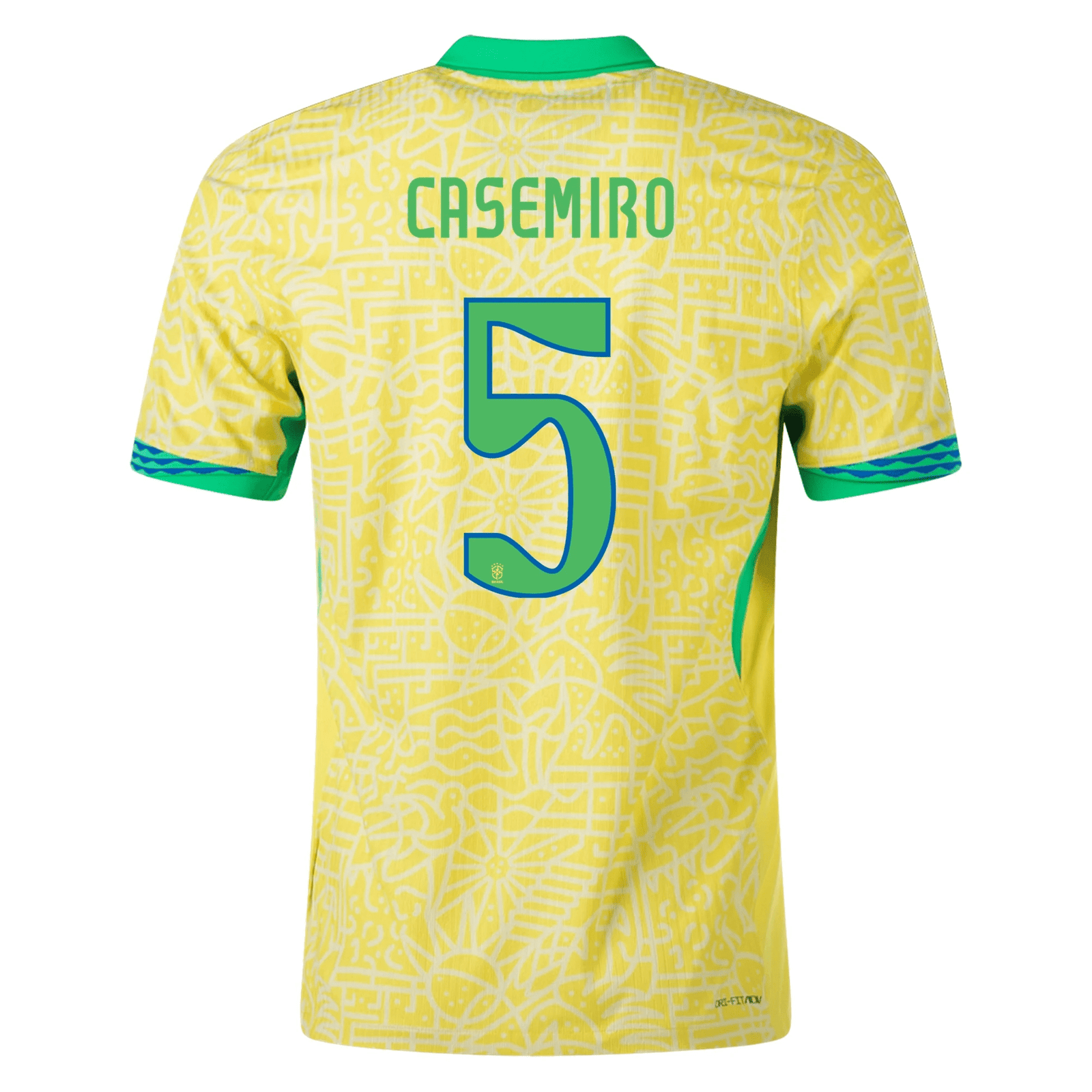 Nike Mens Brazil Casemiro Home Jersey 24/25 (Dynamic Yellow/Lemon Chiffon/Green Spark) | SoccerWearhouse