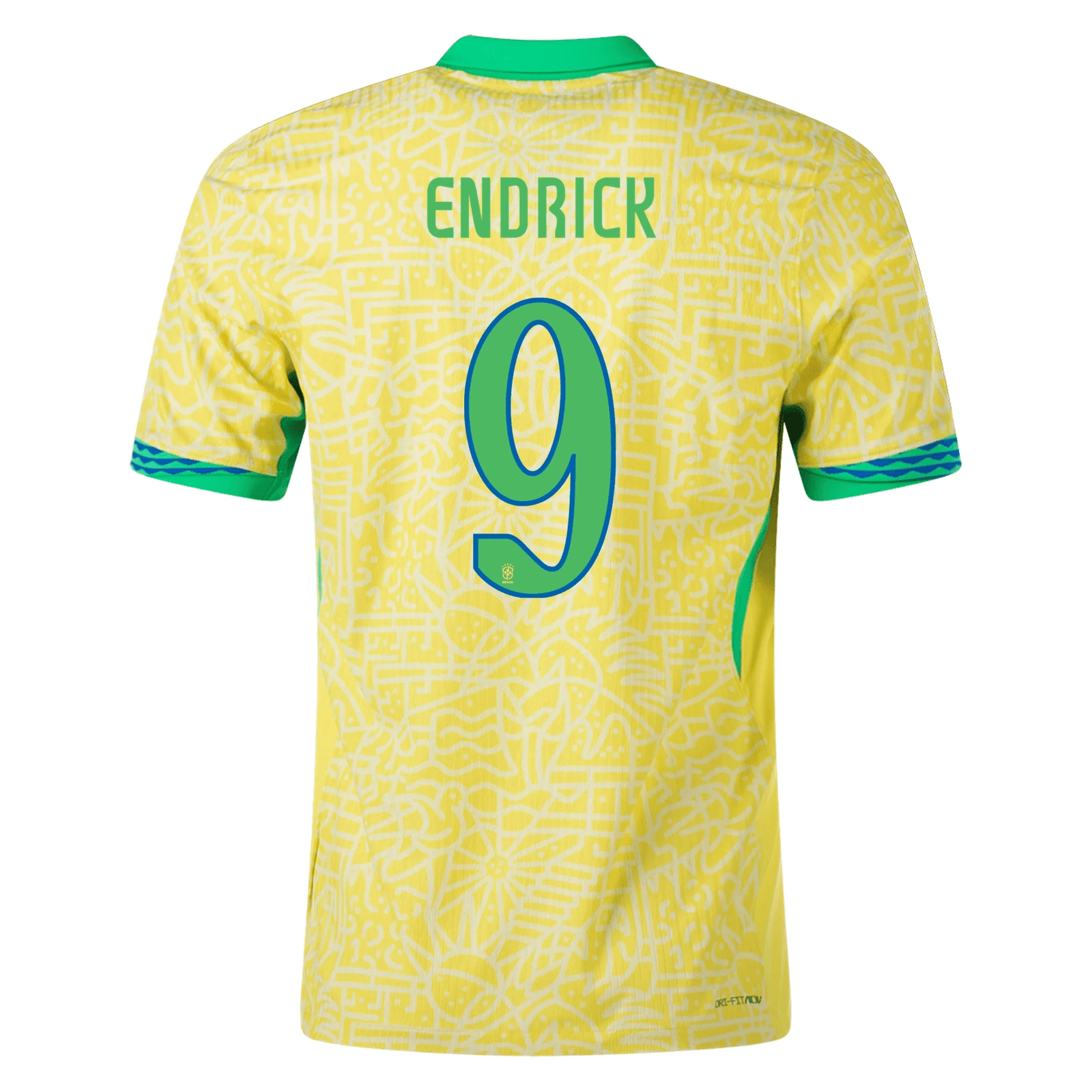 Nike Mens Brazil Endrick Home Jersey 24/25 (Dynamic Yellow/Lemon Chiffon/Green Spark) | SoccerWearhouse