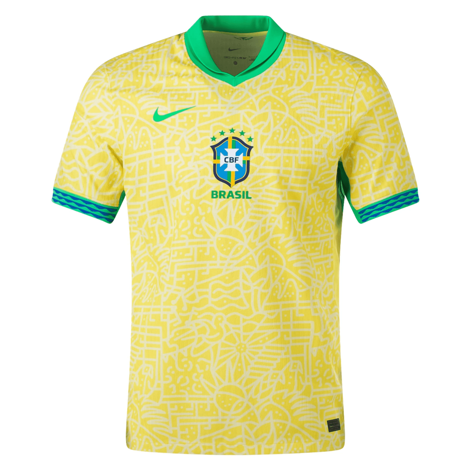Nike Mens Brazil Home Jersey 24/25 (Dynamic Yellow/Lemon Chiffon/Green Spark) | SoccerWearhouse