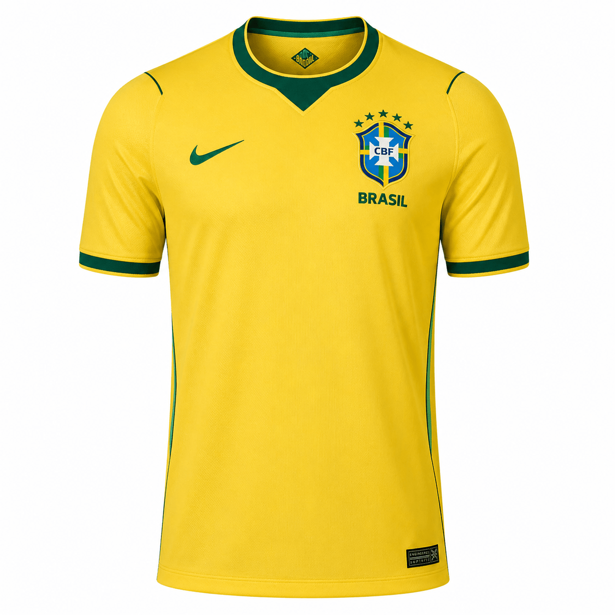 Nike Men's Brazil Home Stadium Jersey 2026 (Canary/Teal) | SoccerWearhouse