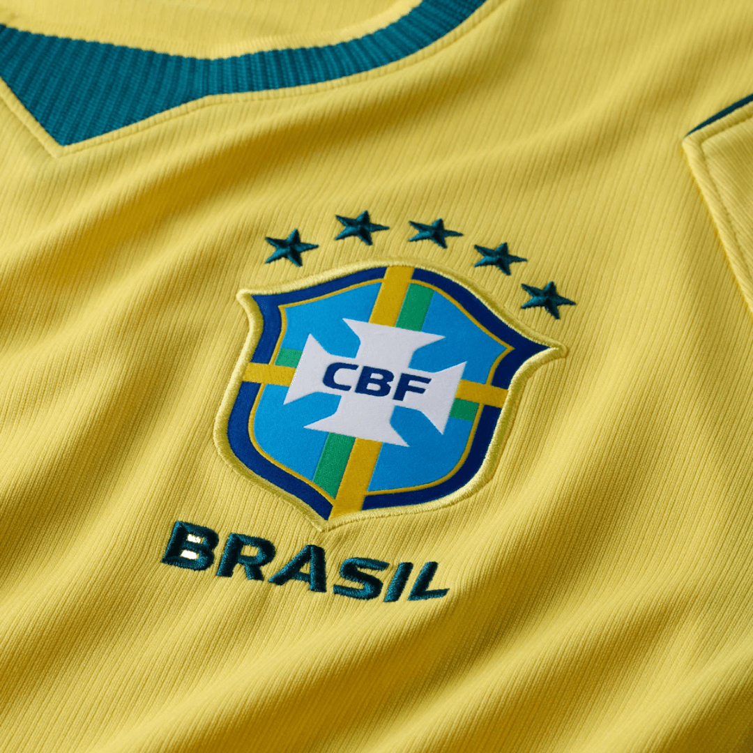 Nike Men's Brazil João Pedro Home Stadium Jersey 2026 (Canary/Teal) Nike Men's Brazil João Pedro Home Stadium Jersey 2026 (Canary/Teal)