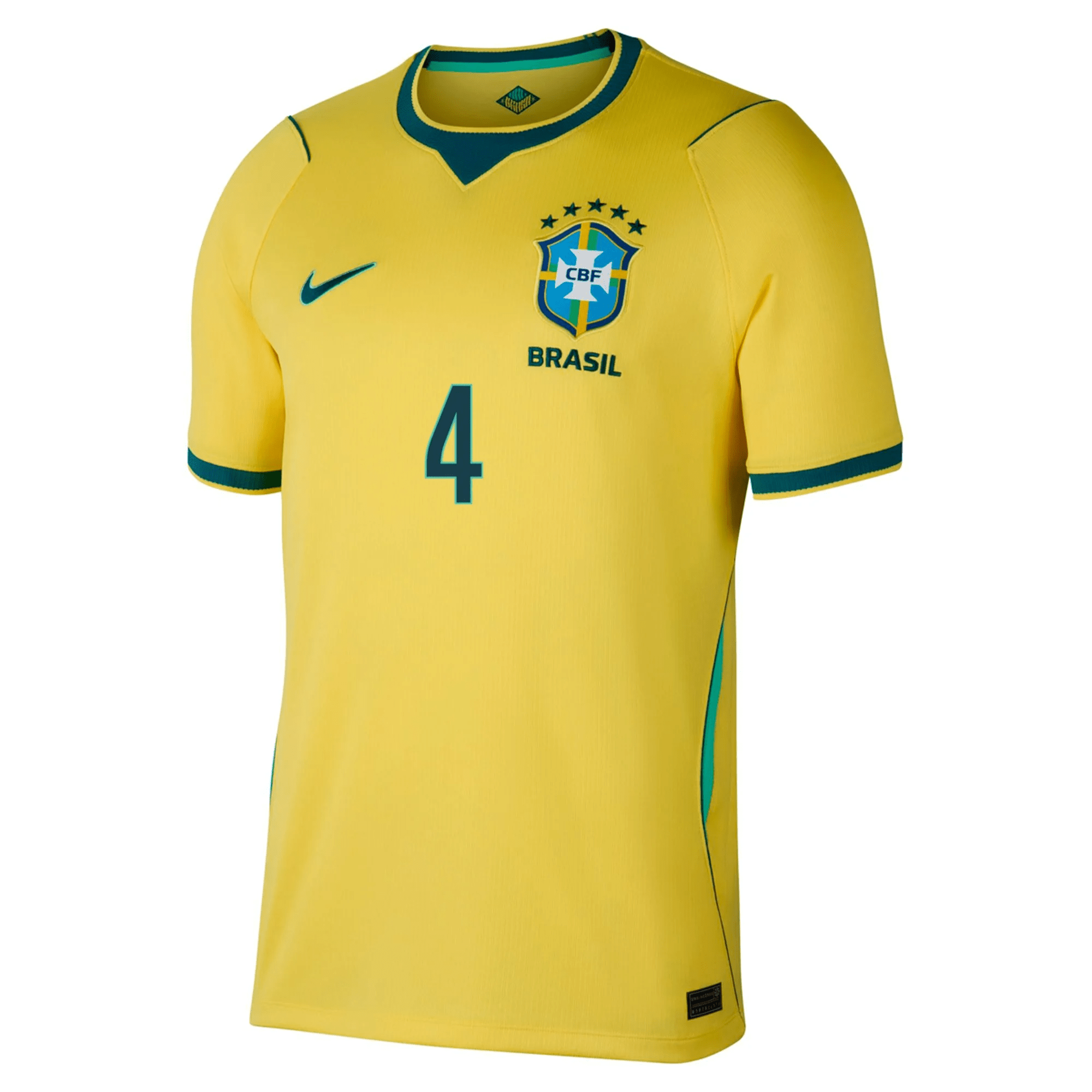 Nike Men's Brazil Marquinhos Home Stadium Jersey 2026 (Canary/Teal)