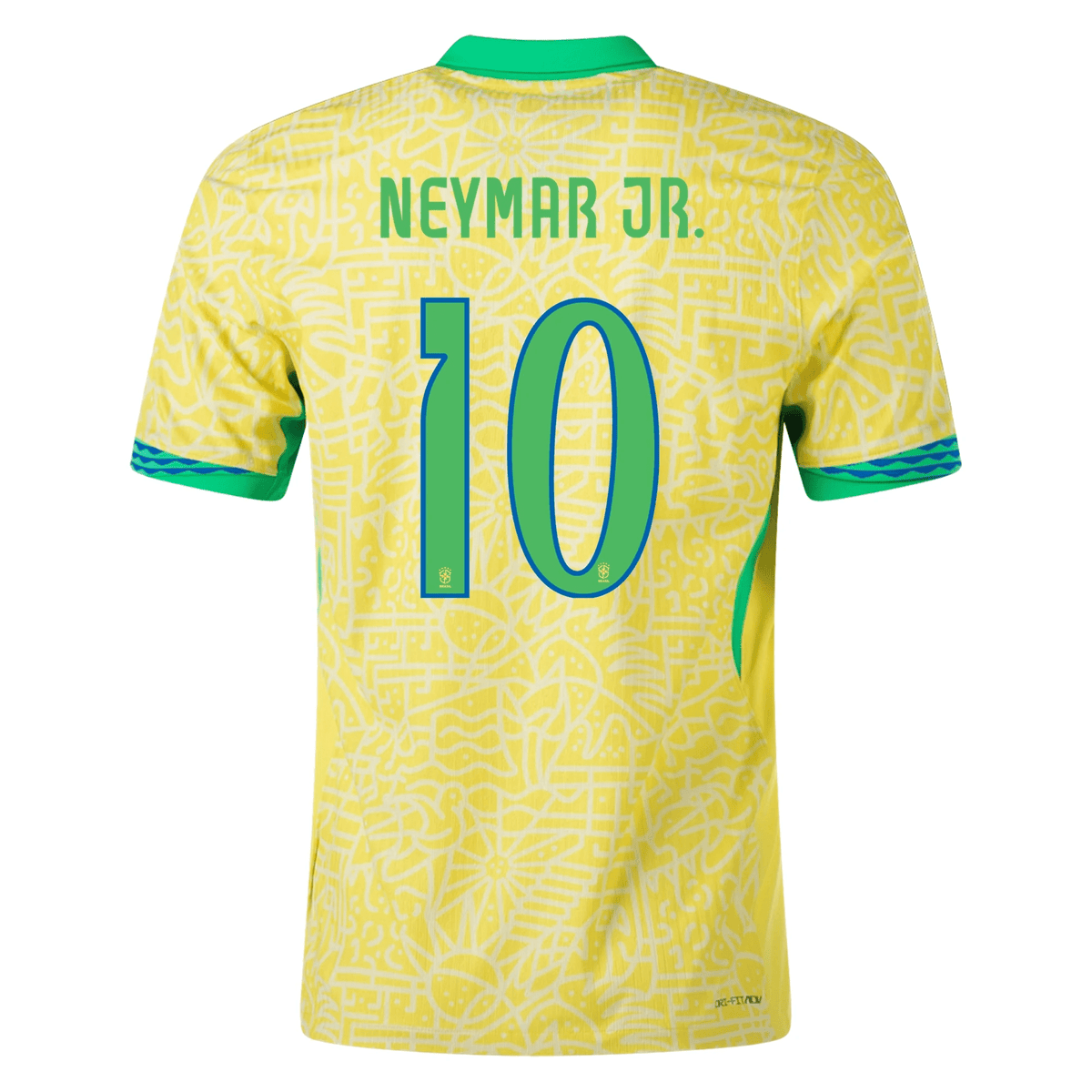 Nike Mens Brazil Neymar Jr. Home Jersey 24/25 (Dynamic Yellow/Lemon Chiffon/Green Spark) | SoccerWearhouse