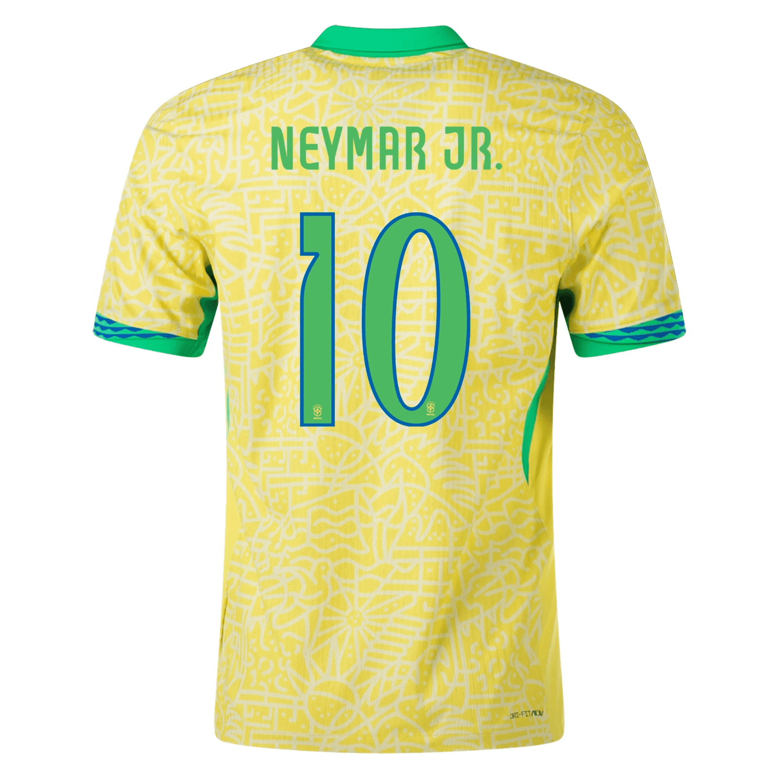 Nike Mens Brazil Neymar Jr. Home Jersey 24/25 (Dynamic Yellow/Lemon Chiffon/Green Spark) | SoccerWearhouse