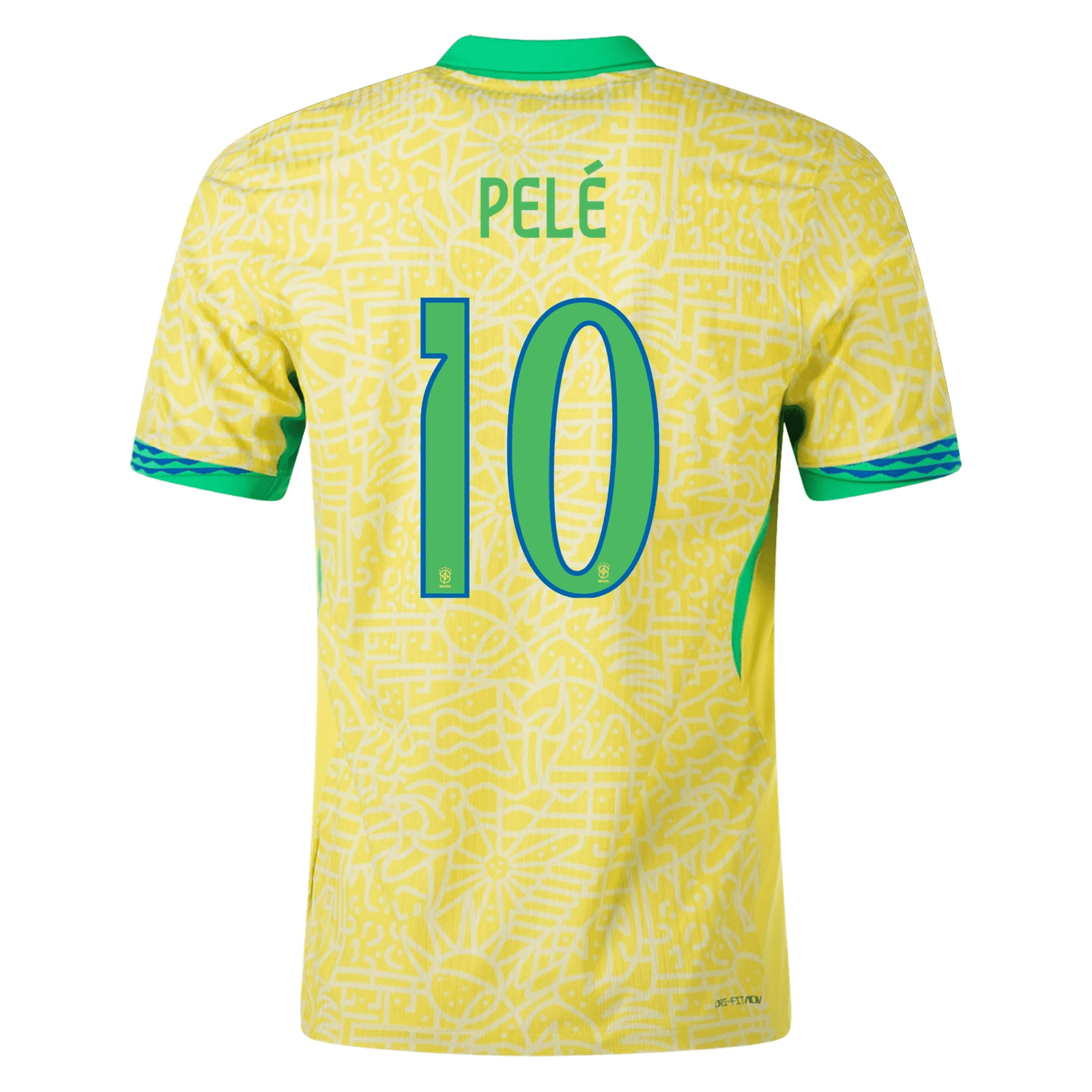 Nike Mens Brazil Pele Home Jersey 24/25 (Dynamic Yellow/Lemon Chiffon/Green Spark) | SoccerWearhouse