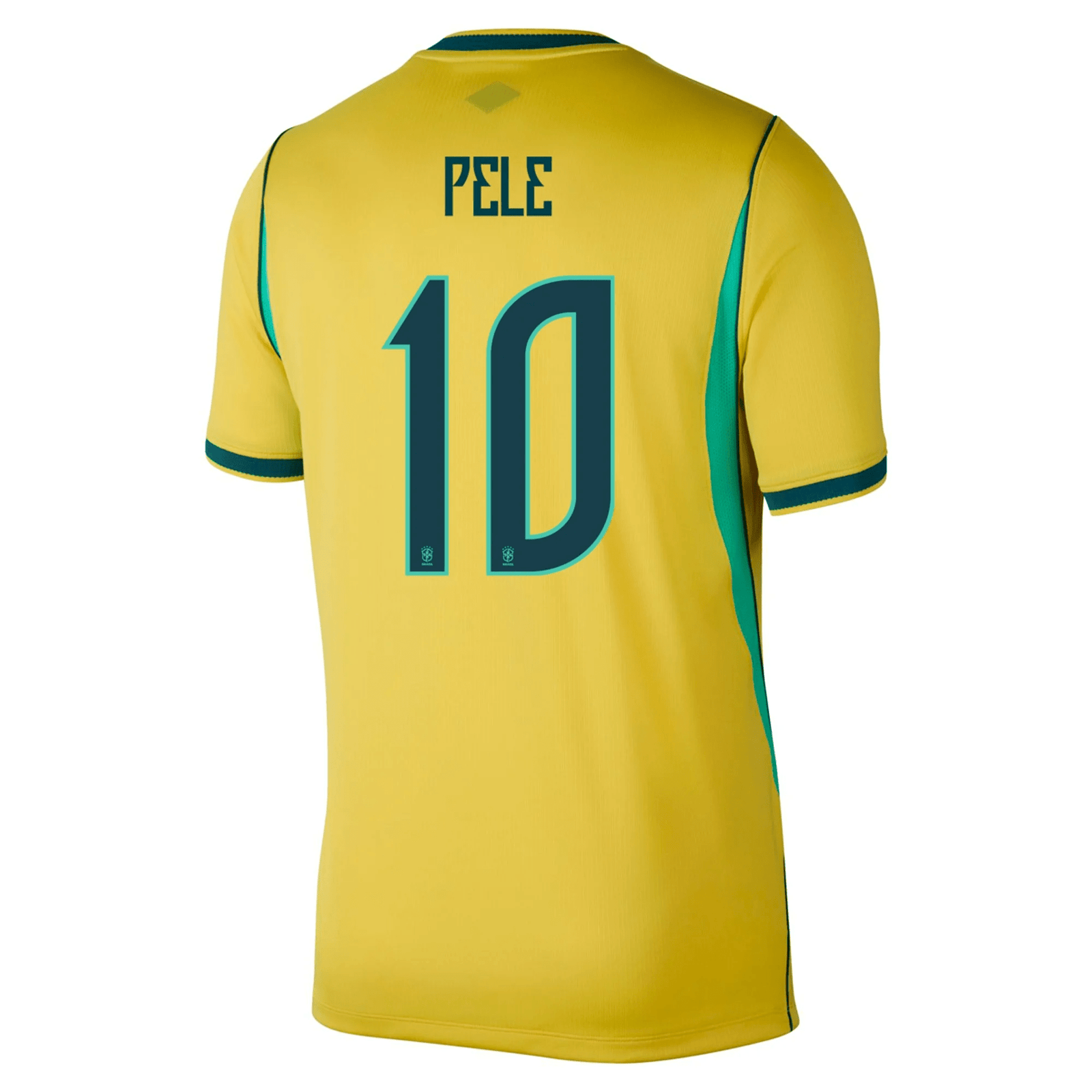 Nike Men's Brazil Pele Home Stadium Jersey 2026 (Canary/Teal) | SoccerWearhouse