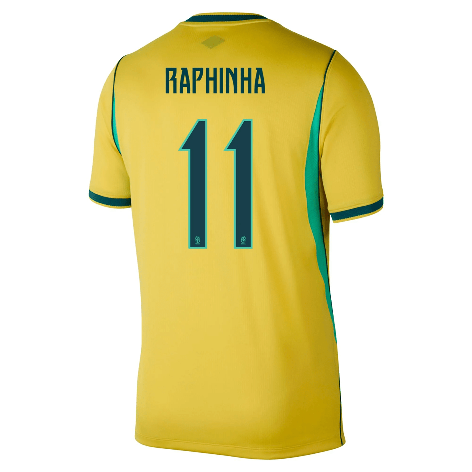 Nike Men's Brazil Raphinha Home Stadium Jersey 2026 (Canary/Teal) | SoccerWearhouse