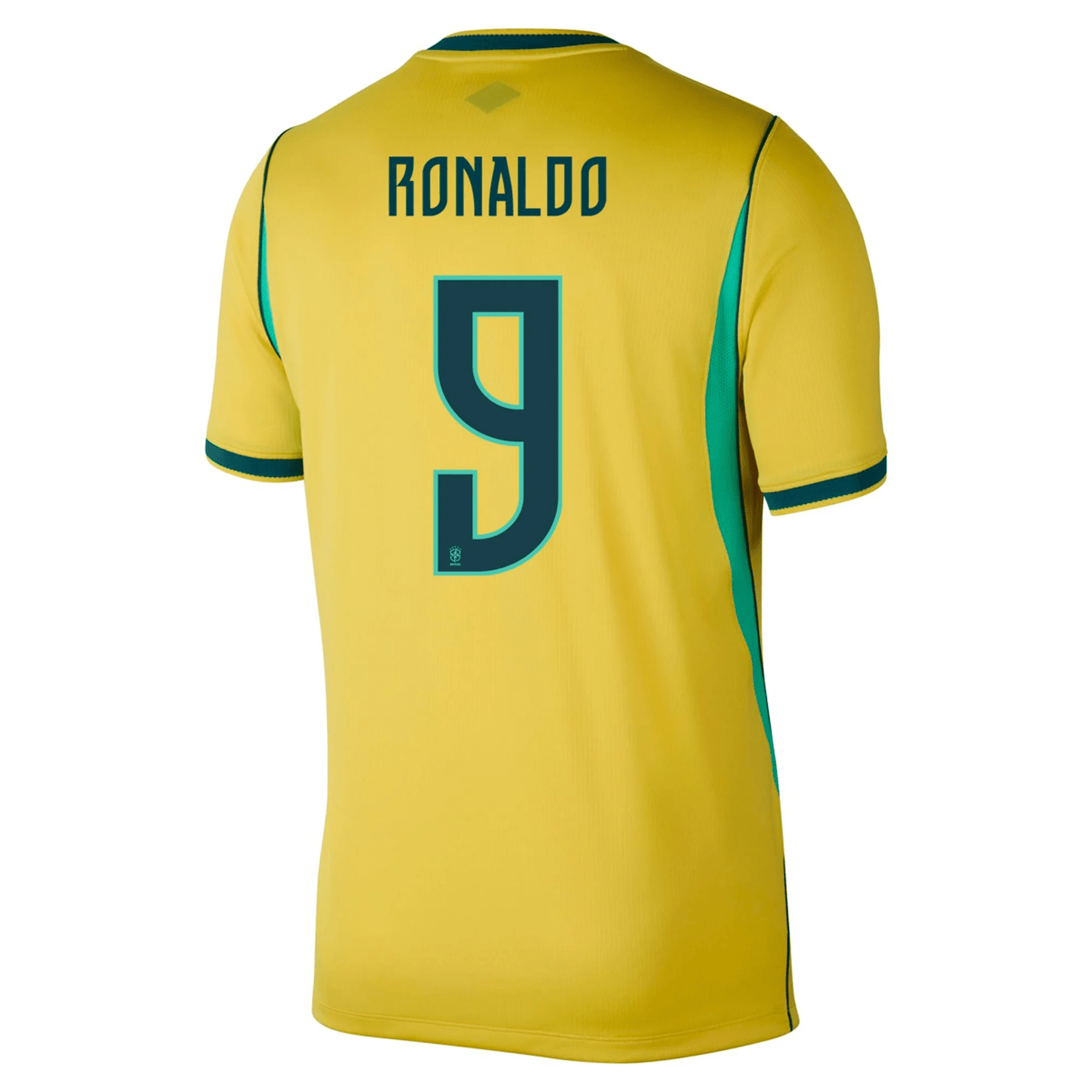 Nike Men's Brazil Ronaldo Home Stadium Jersey 2026 (Canary/Teal) | SoccerWearhouse