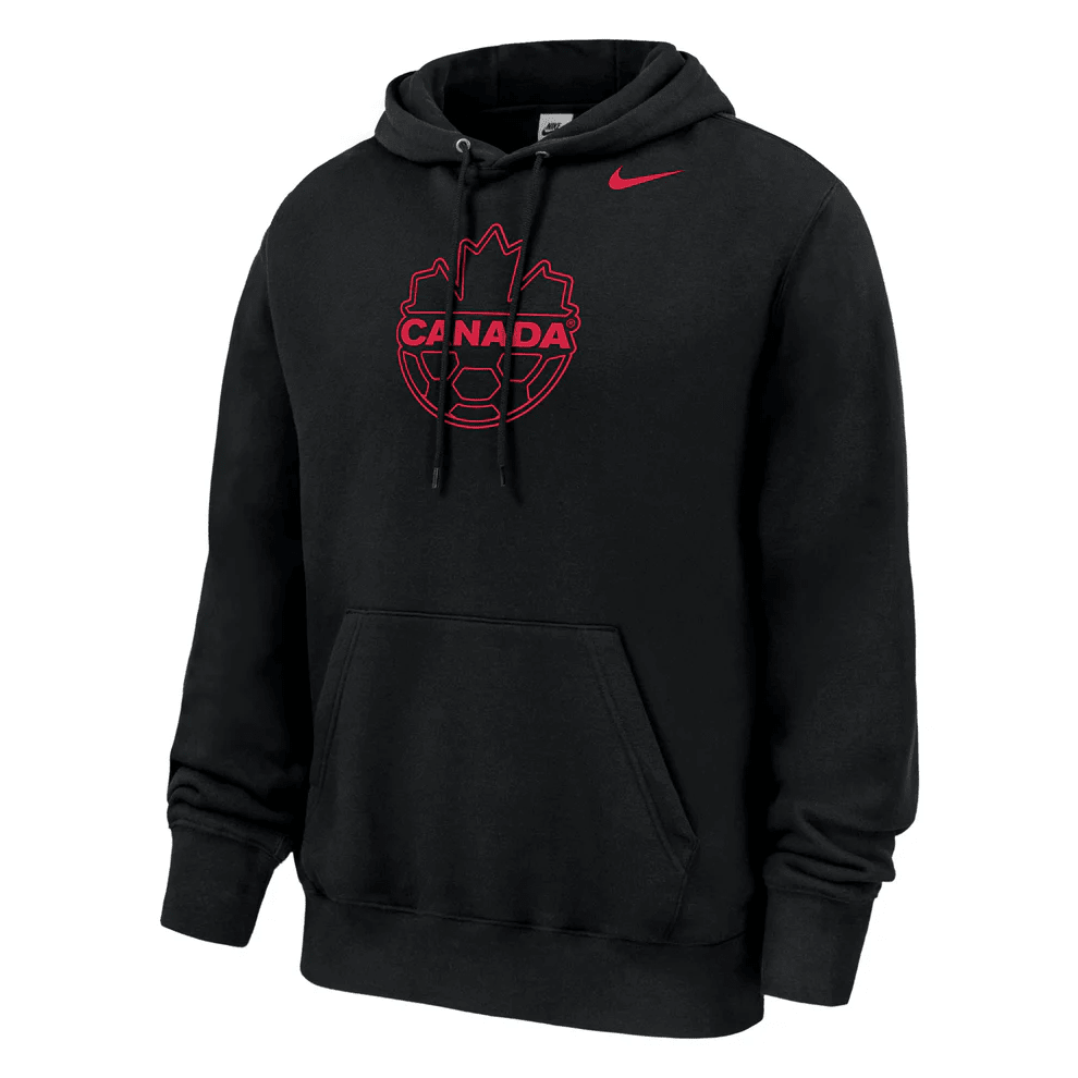 Nike Men's Canada Club Fleece Soccer Hoodie (Black) | SoccerWearhouse