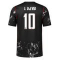Nike Mens Canada J. David Away Stadium Jersey 2026 (Black/Red)
