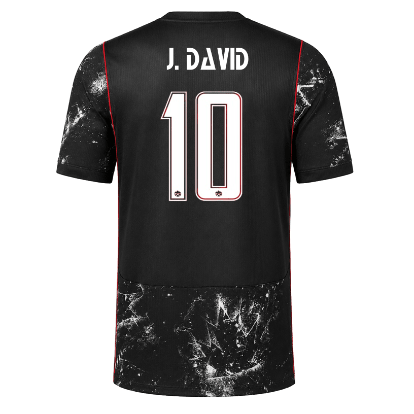 Nike Mens Canada J. David Away Stadium Jersey 2026 (Black/Red) | SoccerWearhouse