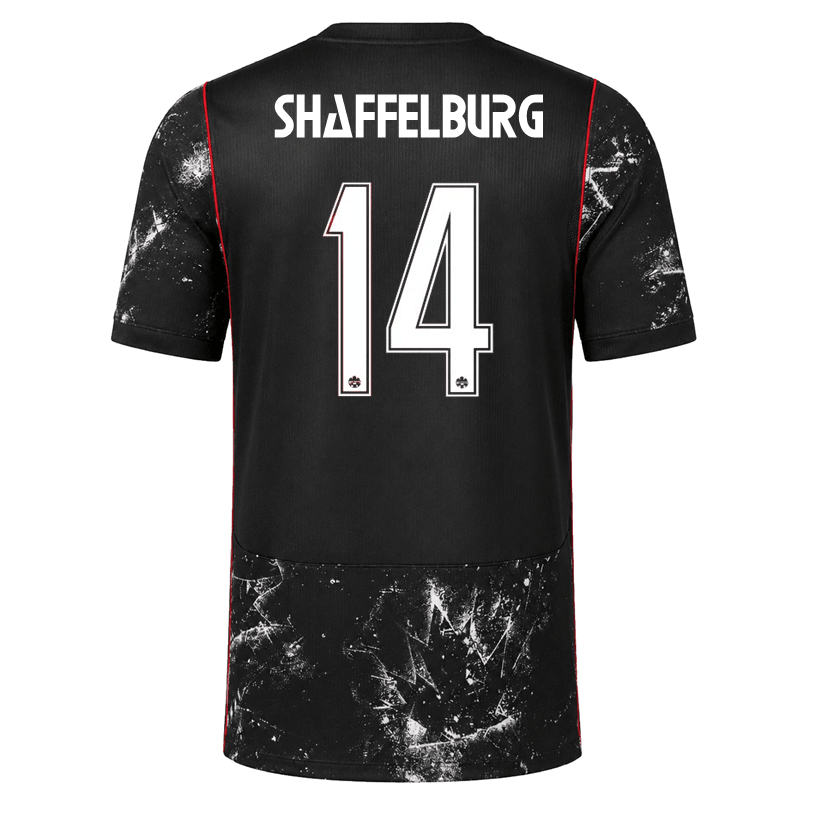 Nike Mens Canada Shaffelburg Away Stadium Jersey 2026 (Black/Red) | SoccerWearhouse
