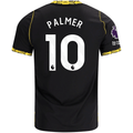 Nike Mens Chelsea Cole Palmer Away Jersey w/ EPL + No Room For Racism Patches 26/27 (Black/Midwest Gold)