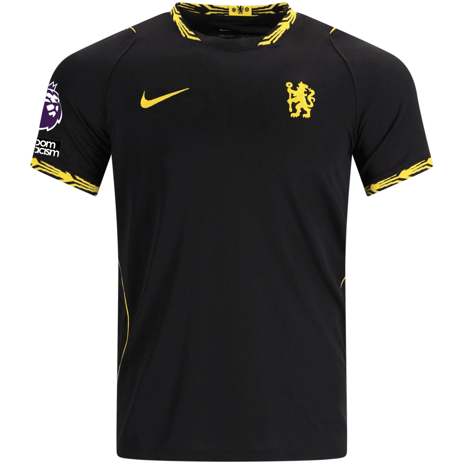 Nike Mens Chelsea Cole Palmer Away Jersey w/ EPL + No Room For Racism Patches 26/27 (Black/Midwest Gold) | SoccerWearhouse