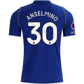 Nike Mens Chelsea FC Aarón Anselmino Home Jersey w/ EPL + No Room For Racism + Club World Cup Champion Patches 26/27 (Bright Royal/Gold)