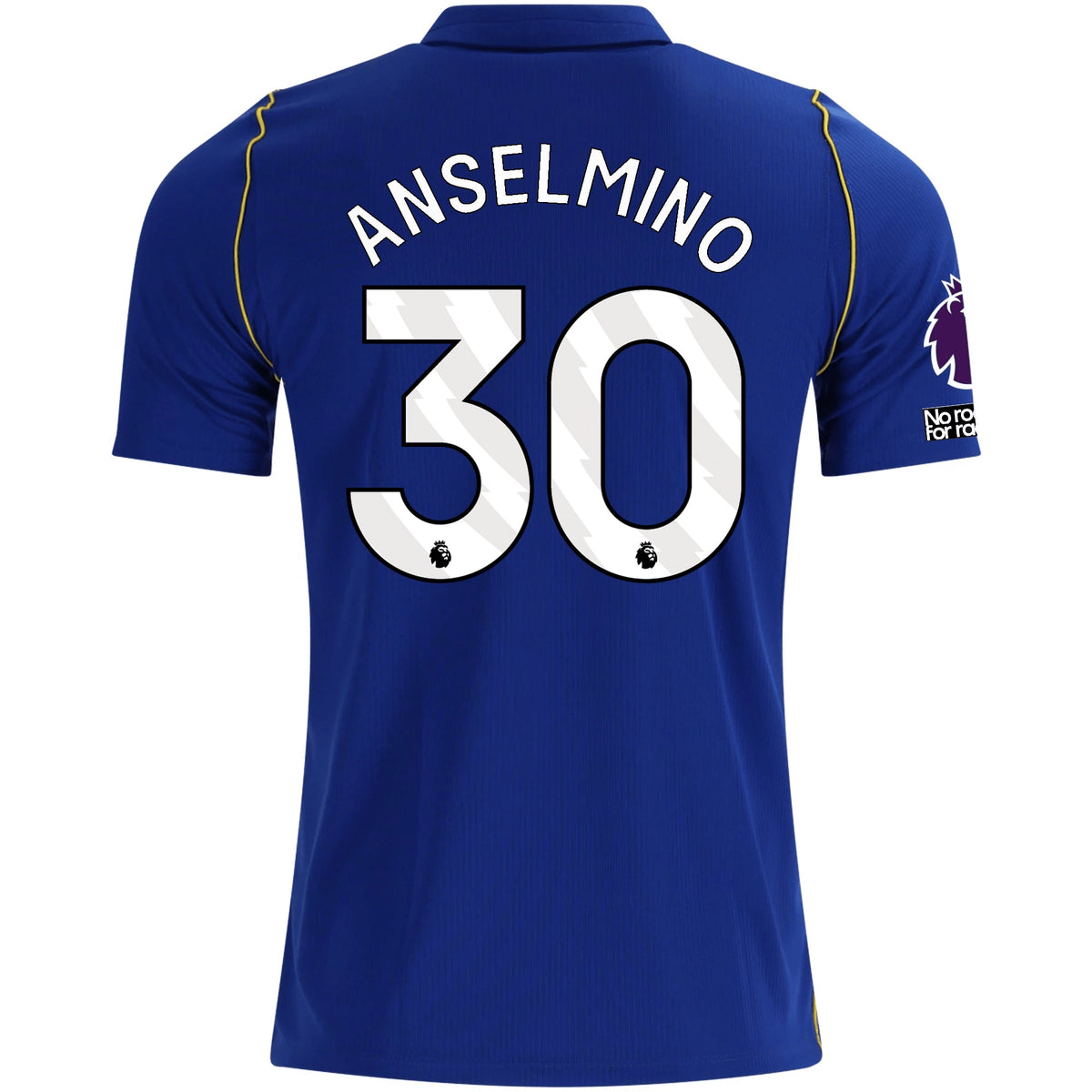 Nike Mens Chelsea FC Aarón Anselmino Home Jersey w/ EPL + No Room For Racism + Club World Cup Champion Patches 26/27 (Bright Royal/Gold) | SoccerWearhouse