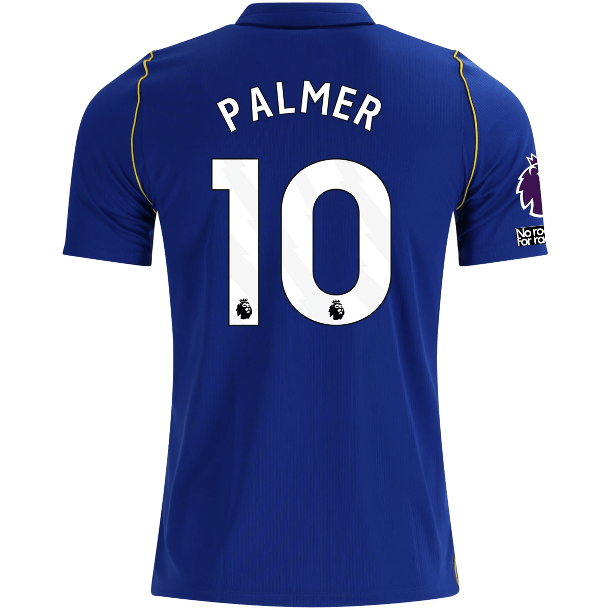 Nike Mens Chelsea FC Cole Palmer Home Jersey w/ EPL + No Room For Racism + Club World Cup Champion Patches 26/27 (Bright Royal/Gold) | SoccerWearhouse