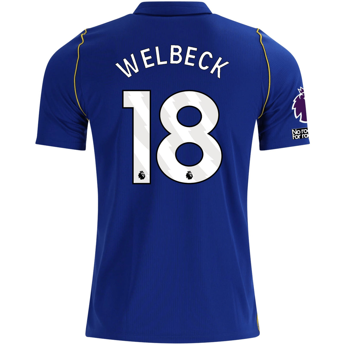 Nike Mens Chelsea FC Danny Welbeck Home Jersey w/ EPL + No Room For Racism + Club World Cup Champion Patches 26/27 (Bright Royal/Gold) | SoccerWearhouse