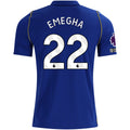 Nike Mens Chelsea FC Emmanuel Emegha Home Jersey w/ EPL + No Room For Racism + Club World Cup Champion Patches 26/27 (Bright Royal/Gold)