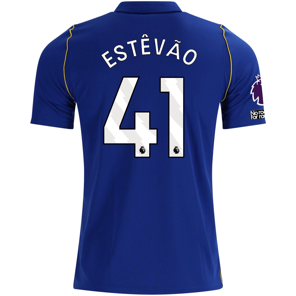 Nike Mens Chelsea FC Estêvão Willian Home Jersey w/ EPL + No Room For Racism + Club World Cup Champion Patches 26/27 (Bright Royal/Gold) | SoccerWearhouse